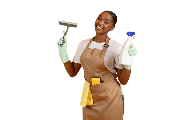 Smiling woman wearing an Aquasonic polo shirt with a branded backdrop.